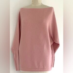 Fashion. Soft Pink Pull Over Dolman Sleeve Sweater. Boat Neck. Medium